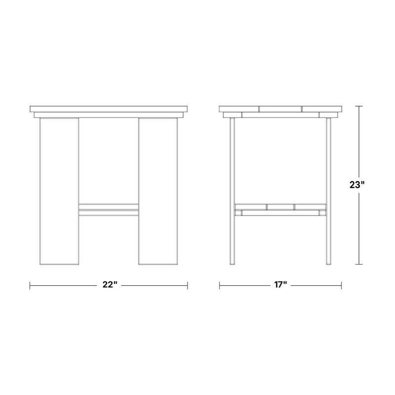 Contemporary 17"x22" Side Table by Wildridge