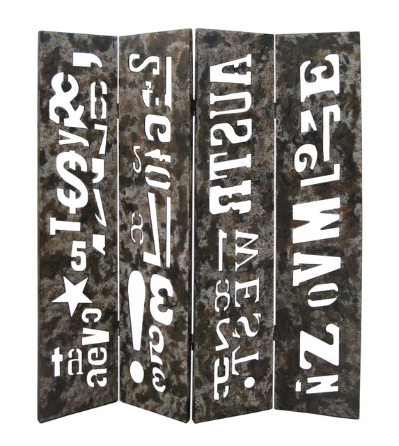Screen Gems Distressed Wooden Screen Room Divider SG-220