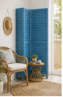 Screen Gems Shutter Screen Room Divider SG-237 WASHED WHITE