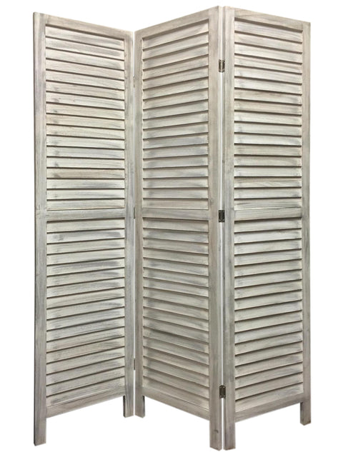 Screen Gems Shutter Screen Room Divider SG-237 WASHED WHITE