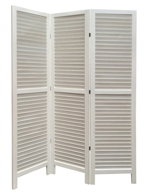 Screen Gems Shutter Screen Room Divider SG-237 WASHED WHITE