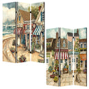 Screen Gems Seaside Town Screen Room Divider SG-246