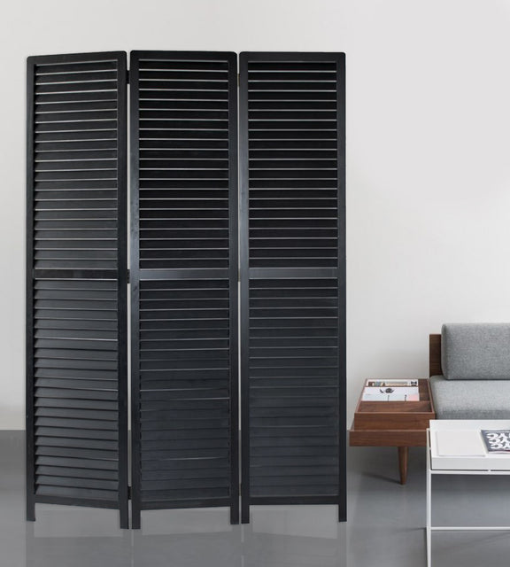 Screen Gems Louvertie Screen Room Divider SG-258 BLACK