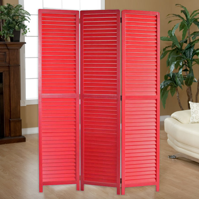 Screen Gems Louvertie Screen Room Divider SG-258 RED