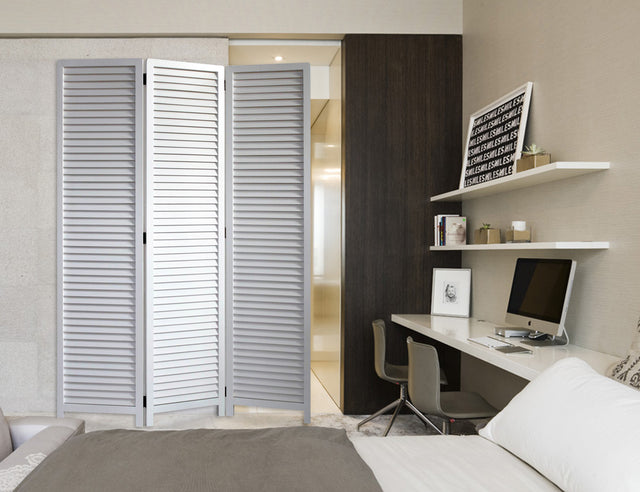 Screen Gems Louvertie Screen SG-258 White Room Divider