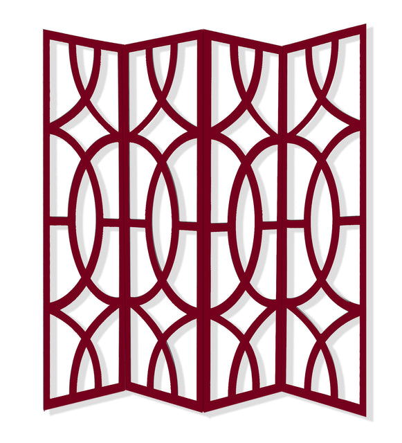 Screen Gems Savoy Screen SG-281 Red - 84" X 84" Room Divider