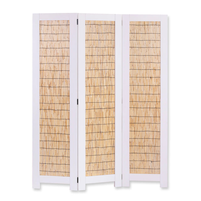 Screen Gems White Wicker Screen Room Divider SG-324