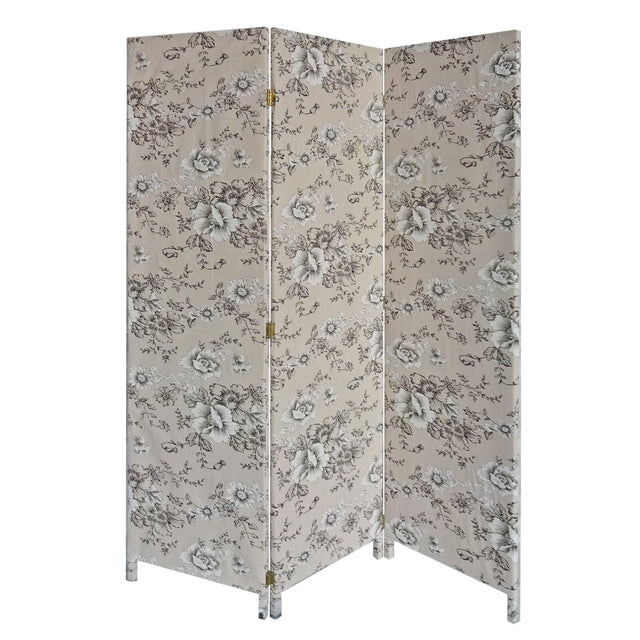 Screen Gems 3 Panel Fabric Gardenia Screen Room Divider SG-379