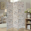 Screen Gems 3 Panel Fabric Gardenia Screen Room Divider SG-379