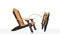 Adirondack chair transforming into a knife on a white background