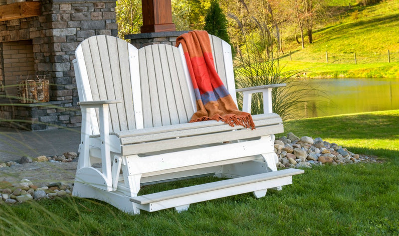 Adirondack 5 Foot Balcony Poly Glider with Console by LuxCraft