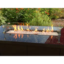 RECTANGULAR BAR HEIGHT MARBLE TOP FIRE PIT with WIND SCREEN