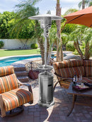 87" Tall Outdoor Patio Heater with Table- Stainless Steel