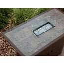 RECTANGULAR BAR HEIGHT TILE TOP FIRE PIT with WIND SCREEN
