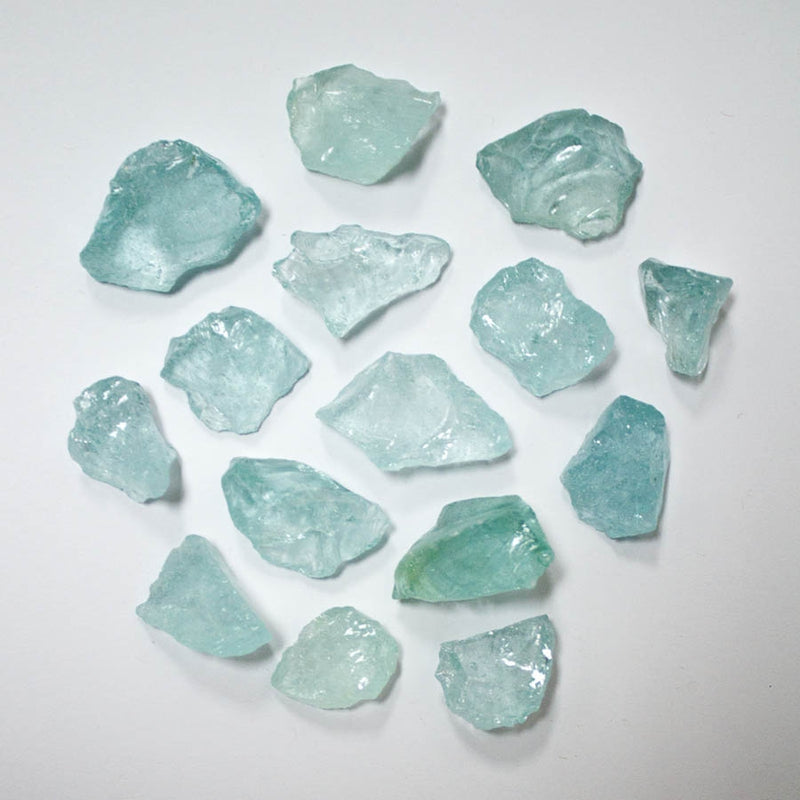 Recycled Fire Pit Fire Glass in Aqua - Elegant Indoor/Outdoor Furniture and home decor accessories at Gooddegg