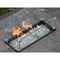 RECTANGULAR BAR HEIGHT TILE TOP FIRE PIT with WIND SCREEN