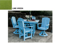 Heritage 5 Piece Patio Dining Set 44"x44" Table with 2 Swivel Rocker Chairs & 2 Arm Chairs by Wildridge