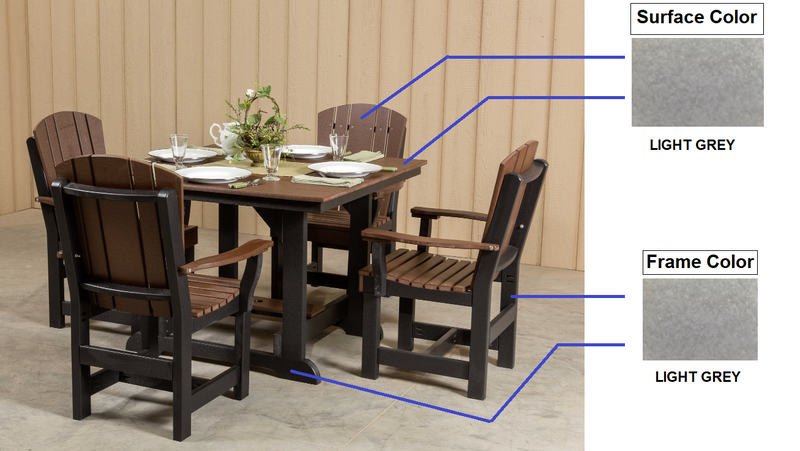 Heritage 5 Piece Patio Dining Set 44"x44" Table with 4 Arm Chairs by Wildridge
