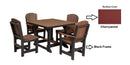 Heritage 5 Piece Patio Dining Set - 44"x44" Table with 2 Dining Arm Chairs and 2 Armless Chairs by Wildridge