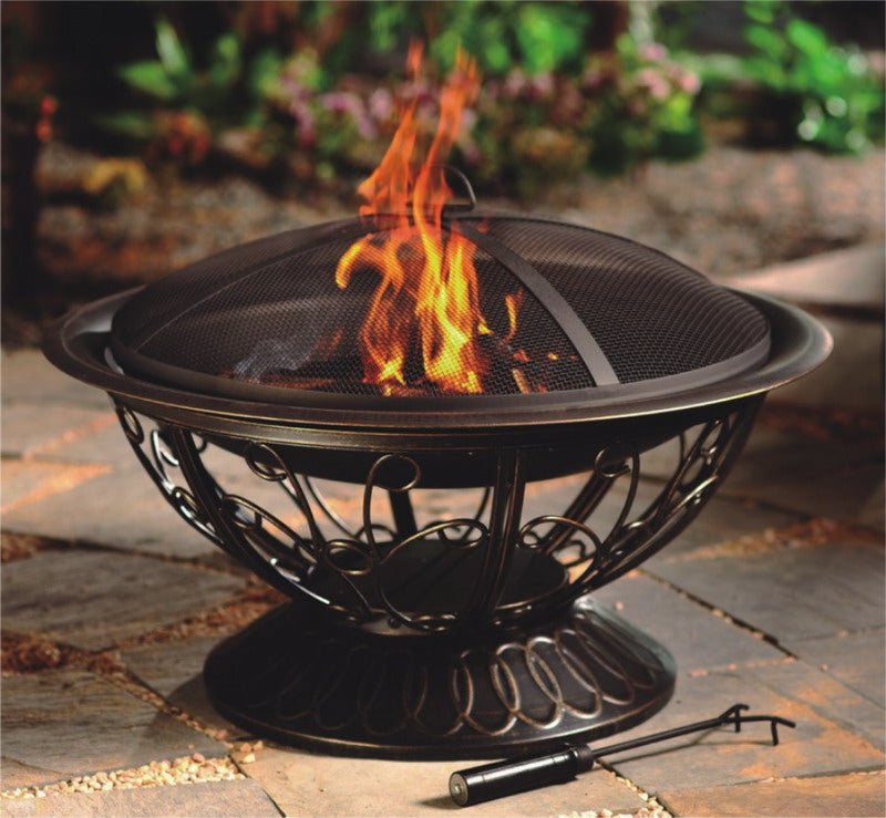 Wood Burning Fire Pit - Scroll Design - Elegant Indoor/Outdoor Furniture and home decor accessories at Gooddegg