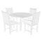 Classic 5-Piece 46 inch Round Patio Dining Set with 2 Side Chairs and 2 Arm Chairs by Wildridge - Elegant Indoor/Outdoor Furniture and home 